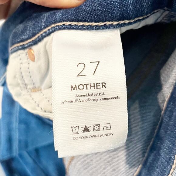 Mother The Weekender Fray Flare Mid Rise Jeans Connect The Dots Blue 27 - Picture 4 of 13